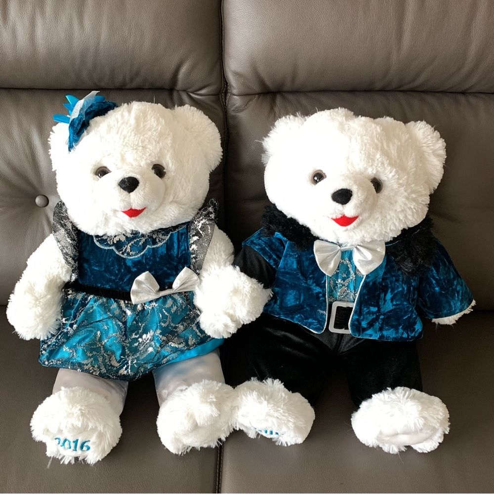 Dan Dee Snowflake Teddy Bear Mr & Mrs Plush Set